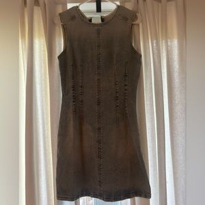 Mango Blue Sheath Mini Dress Sleeveless Crew Neck